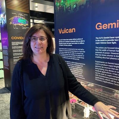 Cristina standing in the CLF visitor centre