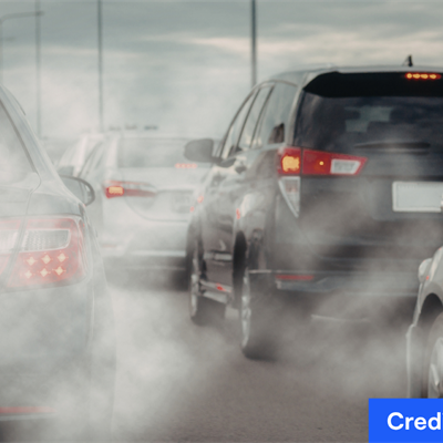 Canva stock photo of cars in traffic with fumes