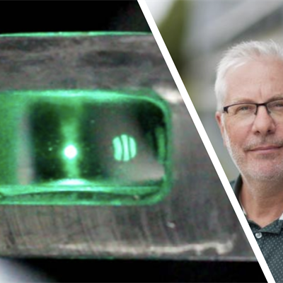 Dr Andy Ward and an Optically trapped particle