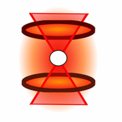 Diagram of Levitating heated solid particle