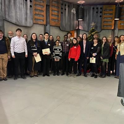 The students and Dragons at the final event on 6th December. 